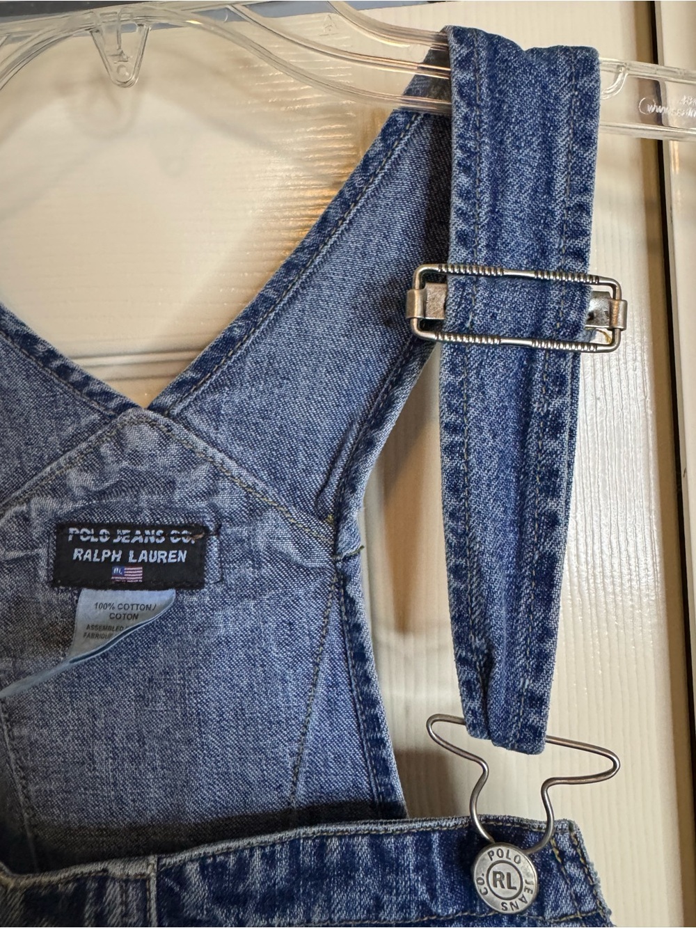 Vintage Polo Jeans Co. Ralph Lauren Denim Men’s Overalls Size Medium Carpenter - Picture 6 of 9